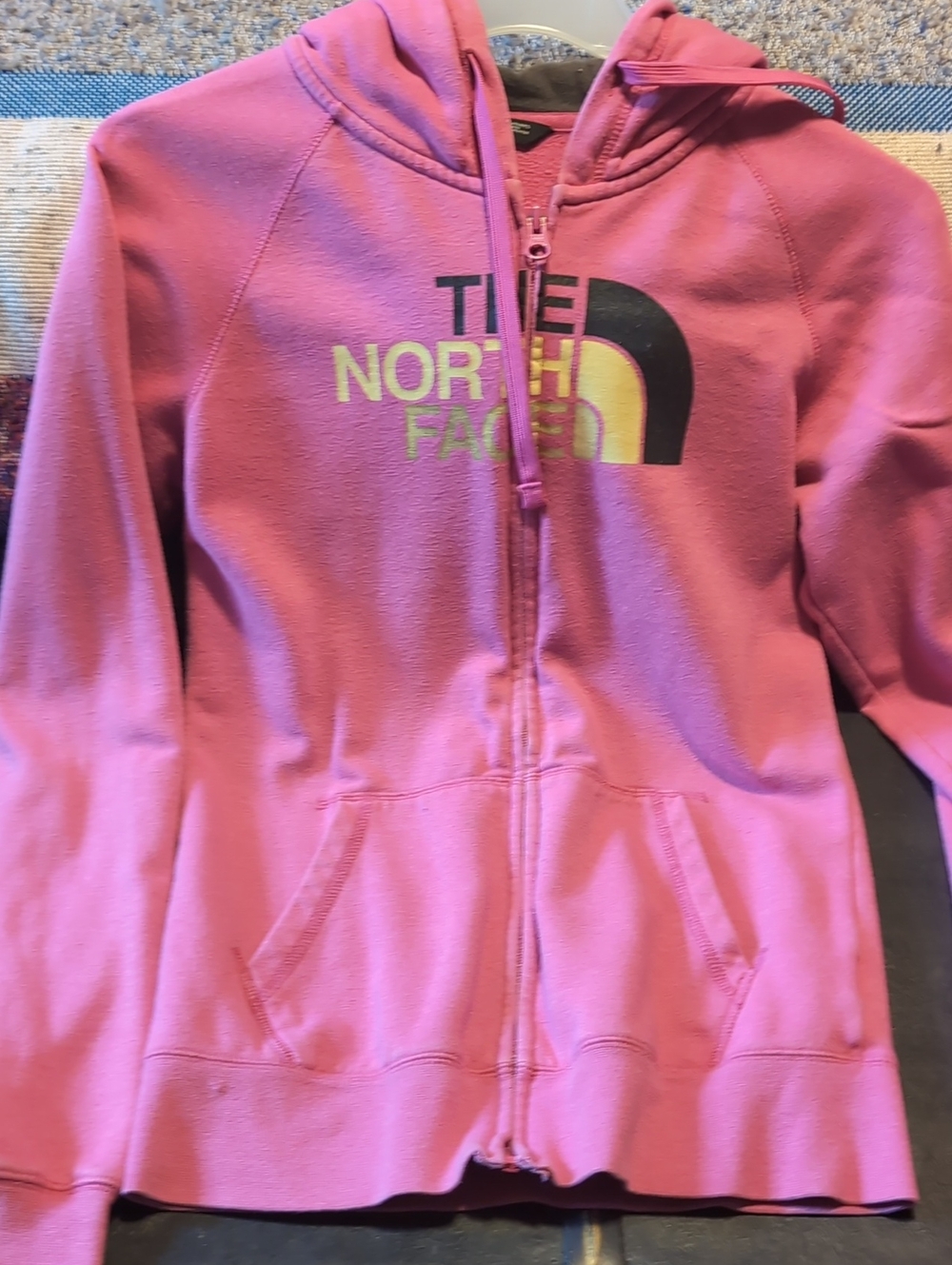 The North Face Pink Full-Zip Hoodie with Logo